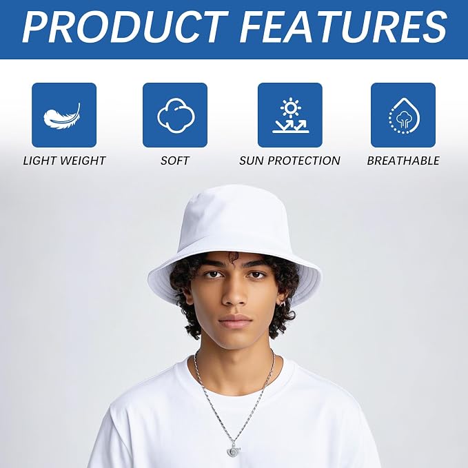 Bucket Hats Bulk Solid Color DIY Blank Hat Bucket Hats - Image 7