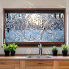 Frosted Floral Window Film 17.7 x 39.3 Inch Snowflake Ice Pattern Static Cling - Image 7