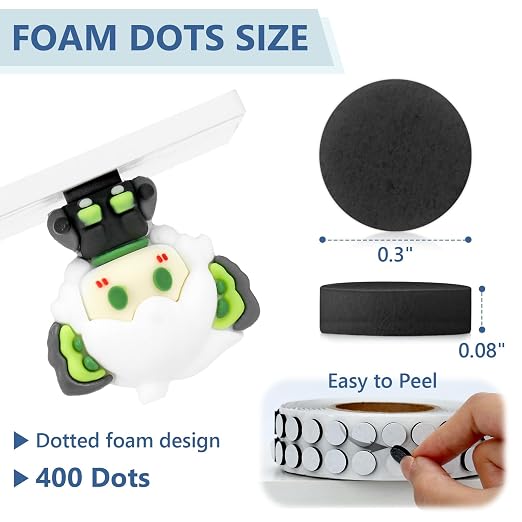 400 PCS 2mm Double Sided Foam Dots 0.3" Foam Round Dots 3D Foam Tape Craft - Image 2