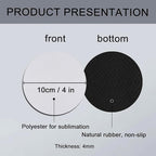 50 PCS Sublimation Blank Cup Coasters Bulk, 4x4 Inch Round Blank Cup Mat Rubber - Image 2
