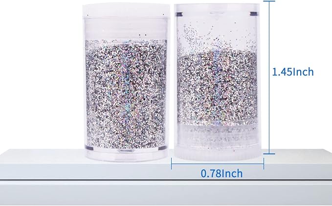 Pack of 45 Colors Iridescent Fine Glitter, Licool Extra Fine Holographic Glitter - Image 3