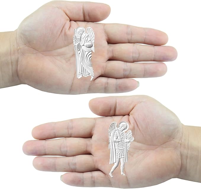 Art Molds for Polyclay Air Dry Clay Plaster, 2 Carved Archangel Symbols - Image 5