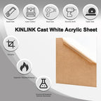KINLINK 12x16 Plexiglass Sheets 1/8 inch Thick - 3mm White Cast Acrylic Sheet - Image 3