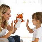 4 PCS 11Inches Animal Hand Puppet Set Forest Cute Realistic Plush Puppets Toys - Image 7