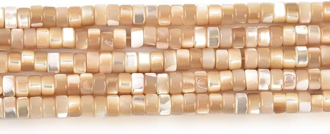 160pcs 4x2mm Natural Brown Mother of Pearl Shell Heishi Disc Flat-Rondelle - Image 2