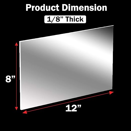 CALPALMY 8 x 12” Clear Acrylic Sheet Plexiglass – 1/8” Thick; Use - Image 2