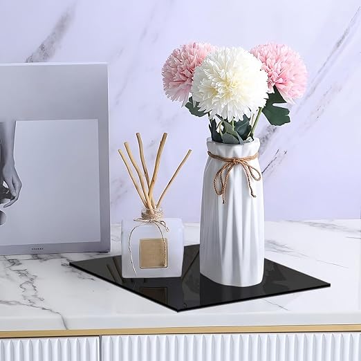 2 Pcs 12 x12 Inch Black Acrylic Mirror Sheet, 1/8 Inch Thick Opaque Glossy - Image 2