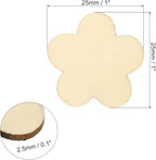 PATIKIL 25mm Wooden Flowers, 50 Pack Unfinished Wood Flowers Blank Wooden - Image 2