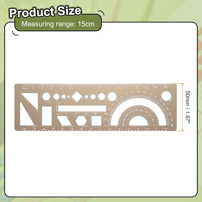 HARFINGTON Multifunctional Geometric Rulers 15cm Metric and SAE Aluminum - Image 2