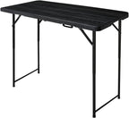 4ft Folding Table, Portable Fold-in-Half Adjustable Height Utility Table by OutdoorOasisFurniture