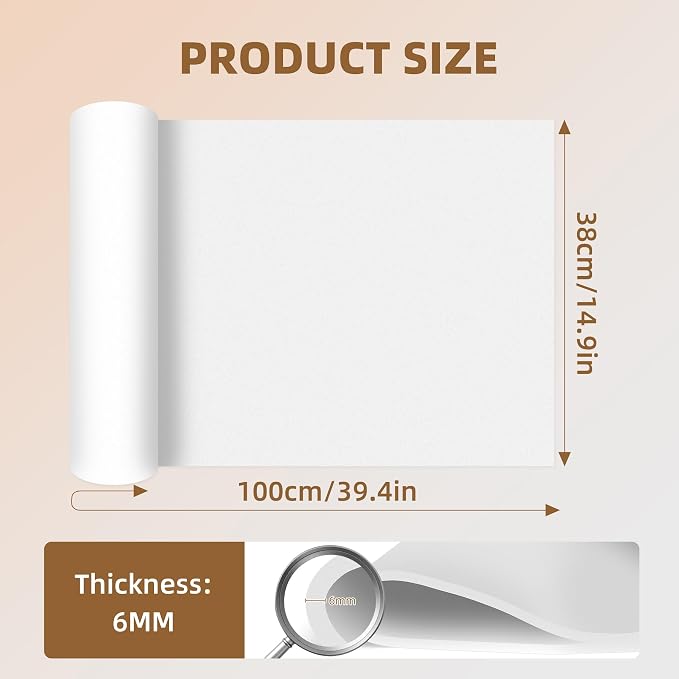 39"x15" EVA Foam Roll, 86 kg/m3 High Density 6MM Thick Foam Sheets, Flexible & - Image 2