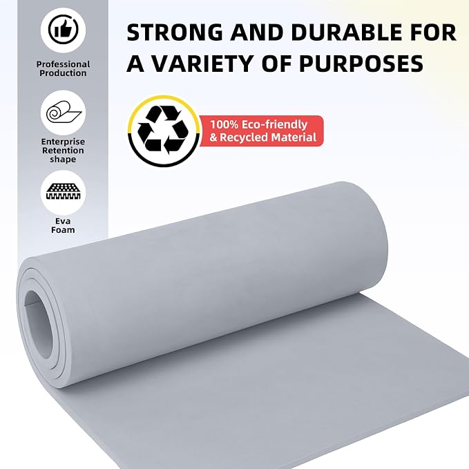 Do²ping Gray Eva Foam Sheets Roll, 10mm EVA Craft Foam 39''x13.9'' High Density - Image 4