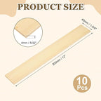MECCANIXITY 10Pcs Wood Strips Slats, 5/32" x 1‑5/8" x 12" Thin Wood Sticks Flat - Image 2