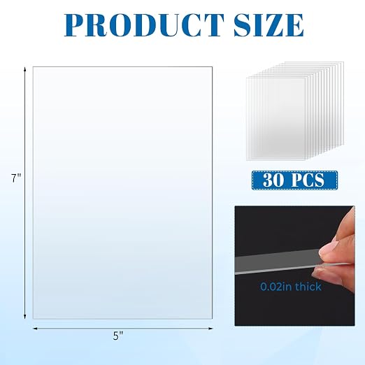 TKOnline 30 PCS Plexiglass Sheets, Invitations, Poster Frames Plastic Board - Image 2