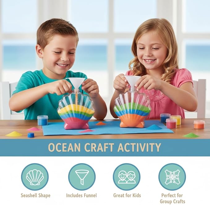 Fun Express Seashell Shaped Sand Art Bottle - Image 2