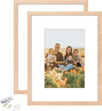 8x10 Picture Frame, OAK Wood Photo Frame 5x7 by ATOBART