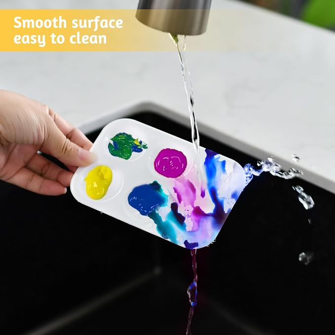 100PCS Paint Tray Palettes Plastic Paint Pallets Watercolor Palette Painting - Image 4