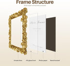 8x10 Picture Frame Gold Picture Frames, Vintage Ornate Frame Leaf Textured - Image 4