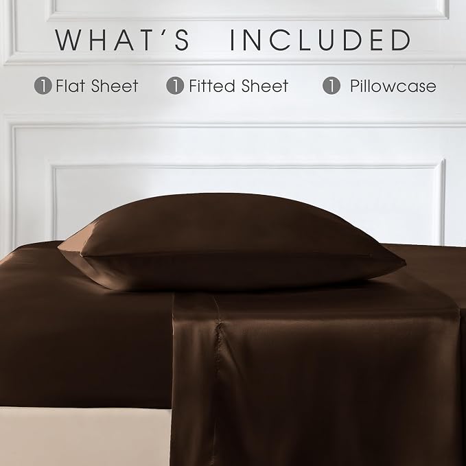 FreshCulture Satin Sheets Twin Size Bed Set - Image 3