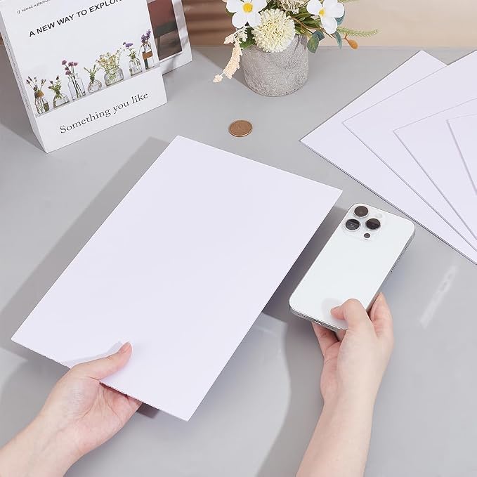 BENECREAT 5 Sheets 3mm White Foam Boards 11.8x7.8inch Rectangle Foam PVC Sheet - Image 5