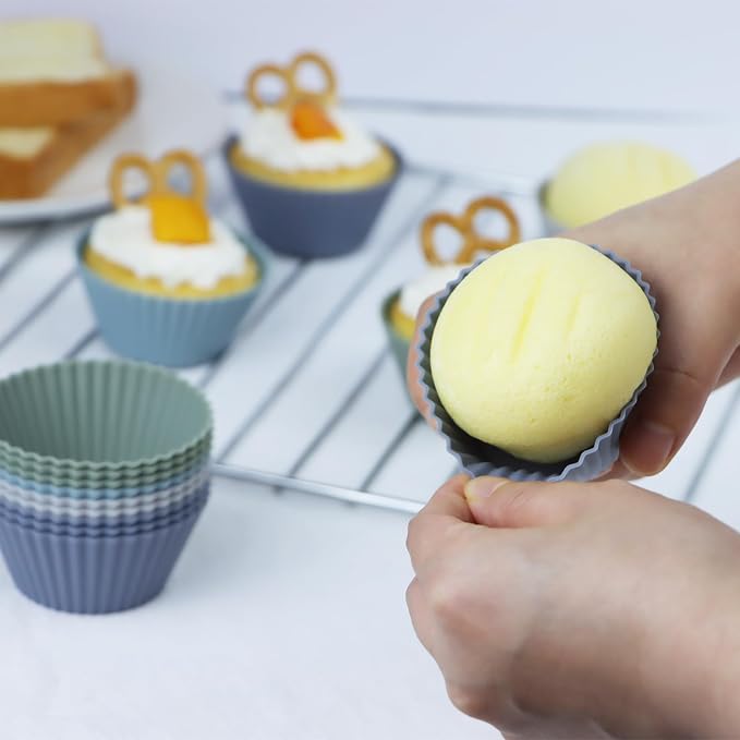 24Pack Silicone Muffin Cups, Reusable Cupcake Liners Molds - Image 5