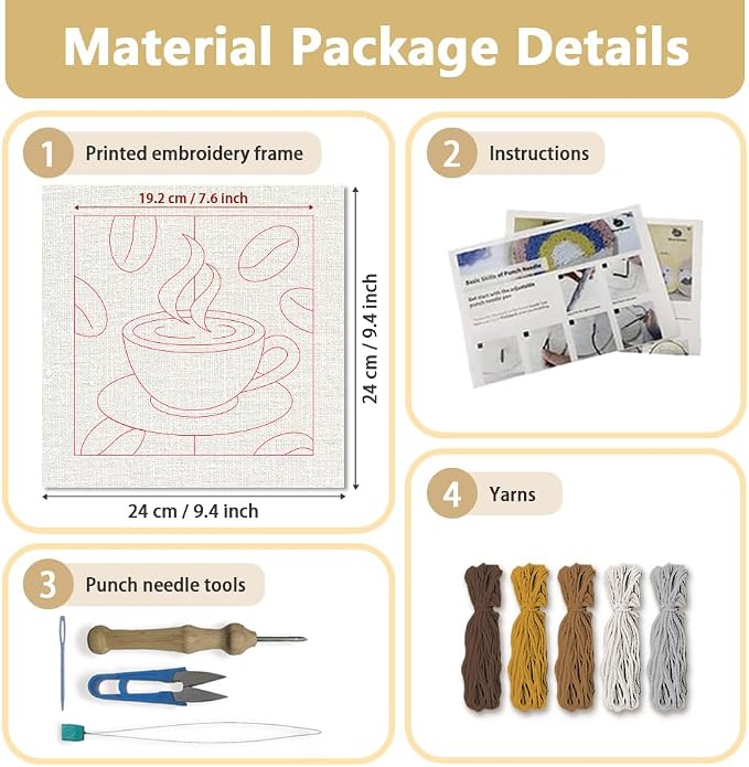Doodlream Retro Coffee Cup Needle Kit - Image 2