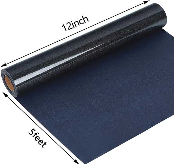 guangyintong Heat Transfer Vinyl Glitter Black HTV Rolls, Glitter Black HTV - Image 2