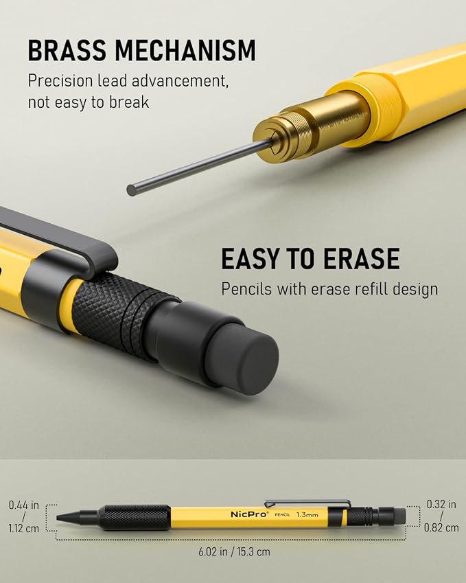 Nicpro 3 PCS 1.3 mm Mechanical Pencil Set - Image 4