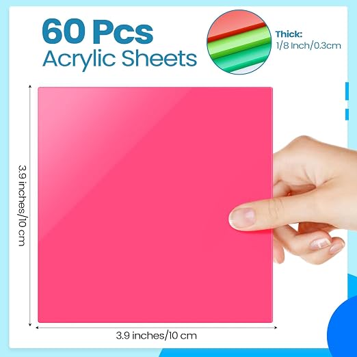 Suzile 60 Pcs Colored Acrylic Sheets 1/8 Inch Thick - Image 2