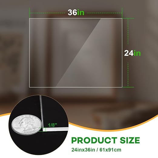 VOISEN 2 Pack Plexiglass Sheets 1/8 Inch Thick, Display Cases, Sneeze Guard - Image 3