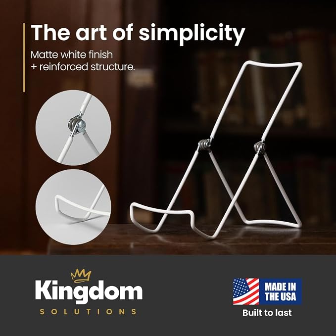 KINGDOM SOLUTIONS MADE IN USA 6-Pack Adjustable White Metal Easels - Image 6