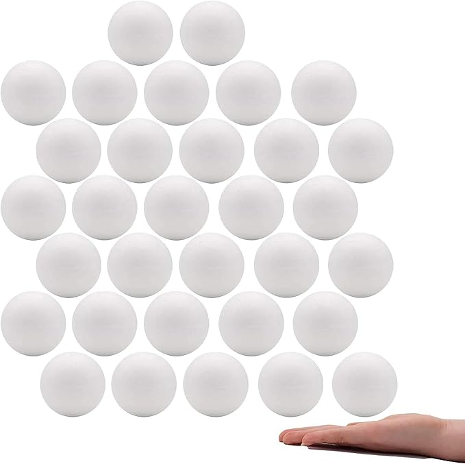 Crafare 2 Inch Foam Balls for Crafts White Polystyrene Craft Foam Balls 32Pack by Crafare
