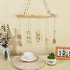 15 Inch 5 Hook Driftwood Wall Hanging Wall Mounted Jewelry Holder Decor Natural - Image 3