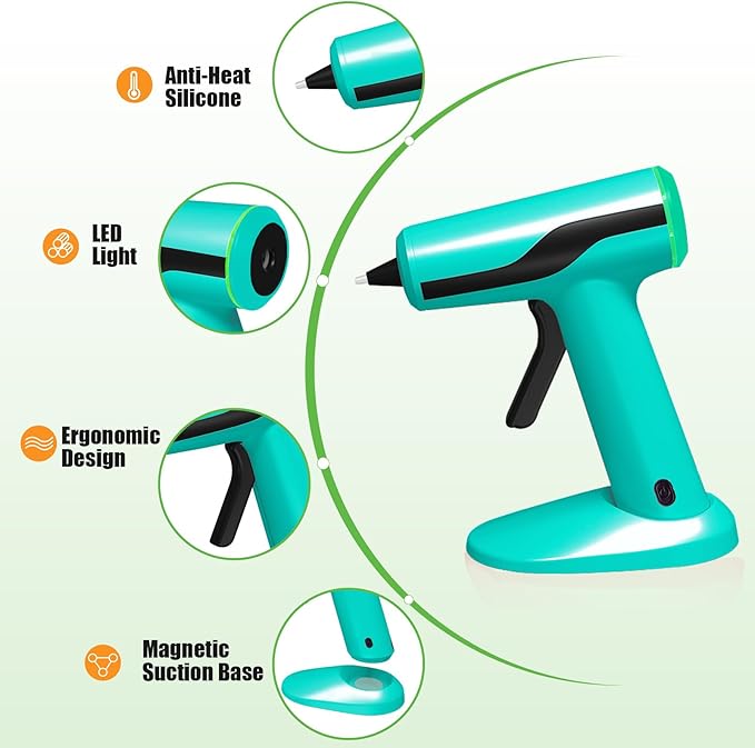 MONVICT Smart Power-Off Cordless Hot Glue Gun, Mini Glue Gun Kit - Image 5