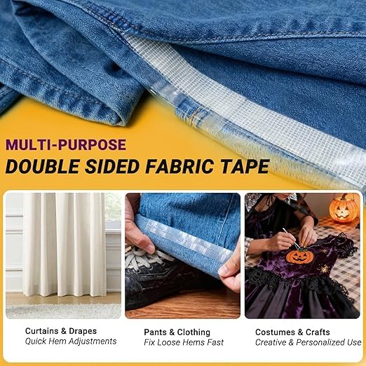 SWRT Double Sided Fabric Tape for Hem, Fashion Dress, Curtains – Heavy Duty - Image 5