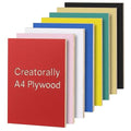 8 Pack Pre-Painted Colored Plywood Sheets, 11.7"x8.3"x1/8" Basswood by Creatorally