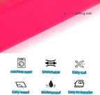 guangyintong Fluorescent Heat Transfer Vinyl Neon Pink HTV Rolls, HTV Vinyl - Image 2