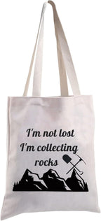 MBMSO Rock Collector Tote Bag Geologist Gifts I'm Not Lost I'm Collecting Rocks by MBMSO