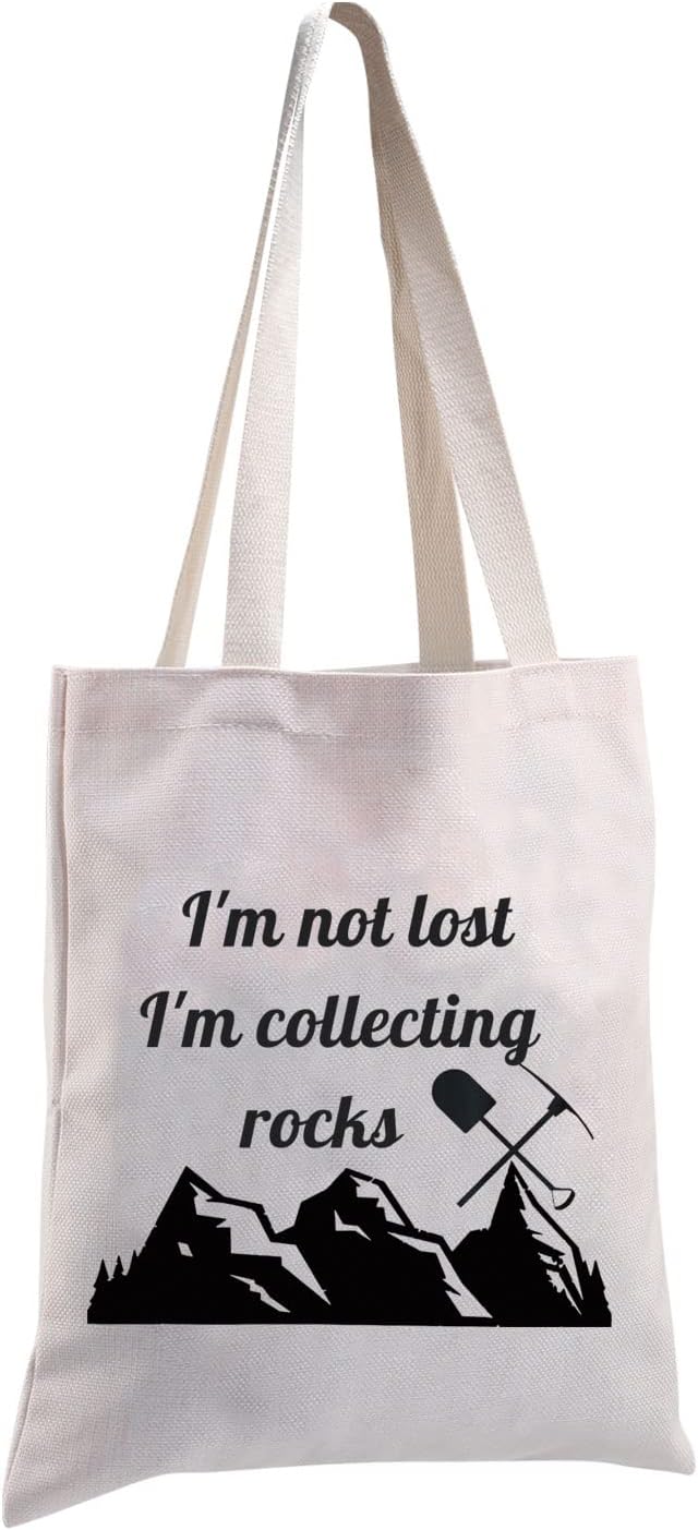 MBMSO Rock Collector Tote Bag Geologist Gifts I'm Not Lost I'm Collecting Rocks by MBMSO