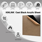 KINLINK 24x36 Plexiglass Sheets 1/8 inch Thick - 3mm Black Cast Acrylic Sheet - Image 3