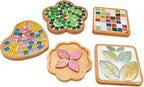 4PCS Mosaic Bamboo Coasters for Crafts, Blank Base Trays, Drinking Cup Coaster - Image 6