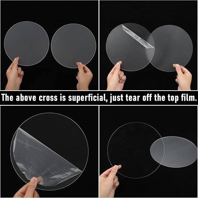 Yalikop 10 Pcs 8 Inch Acrylic Circle Blanks Clear Disc Round Transparent - Image 3