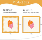 12x12 Picture Frame with Wavy Mat, Wooden Real Glass 12 x 12 Photo Frame - Image 2