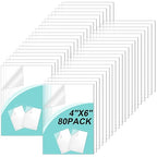 Queekay 80 Pack 4" x 6" Clear Acrylic Sheet Panel Plastic Cast Transparent by Queekay