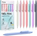 Piochoo 8 Pack Pens, 0.5mm Black Ink Gel Pens, Quick Dry Smooth Writing Morandi by Piochoo
