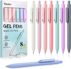 Piochoo 8 Pack Pens, 0.5mm Black Ink Gel Pens, Quick Dry Smooth Writing Morandi by Piochoo