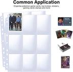 Trading Card Sleeve Pages, PANDRI 100 Pack 9 Pocket Trading Card Storage Album - Image 4