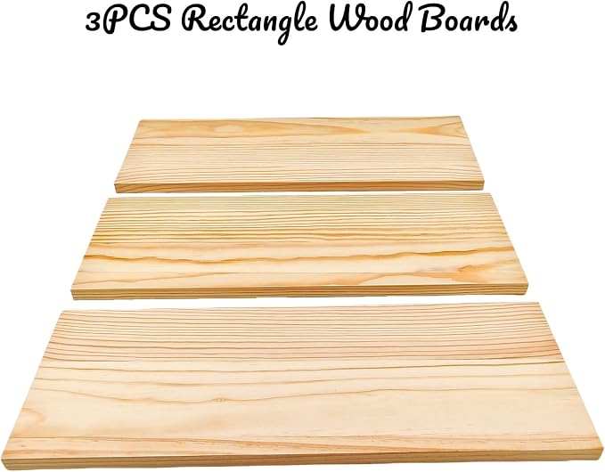 3PCS Rectangle Wood Boards Unfinished Wood Blocks - Image 2