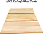3PCS Rectangle Wood Boards Unfinished Wood Blocks - Image 2