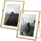 AceList Metal Picture Frame Set of 2, Easel | Ornate slim display stand by AceList